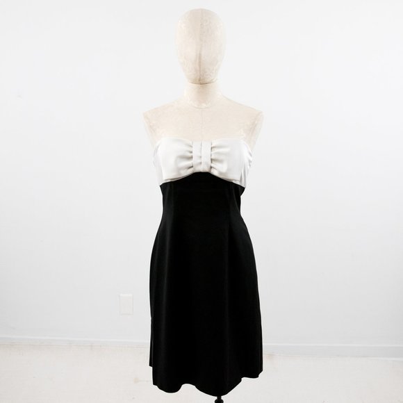 WHBM 6 Bow Strapless Colorblock Party Dress Black - Picture 9 of 9